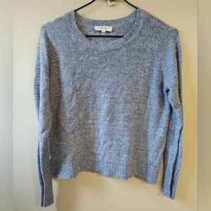 MYSTYLE Blue Knit Cropped Crewneck Sweater 100% Acrylic Size Medium